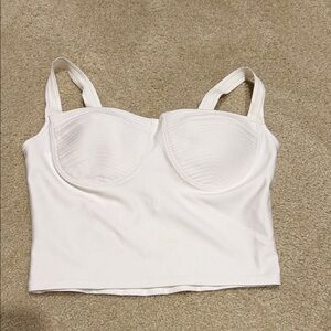 ALO White Bustier Crop Top